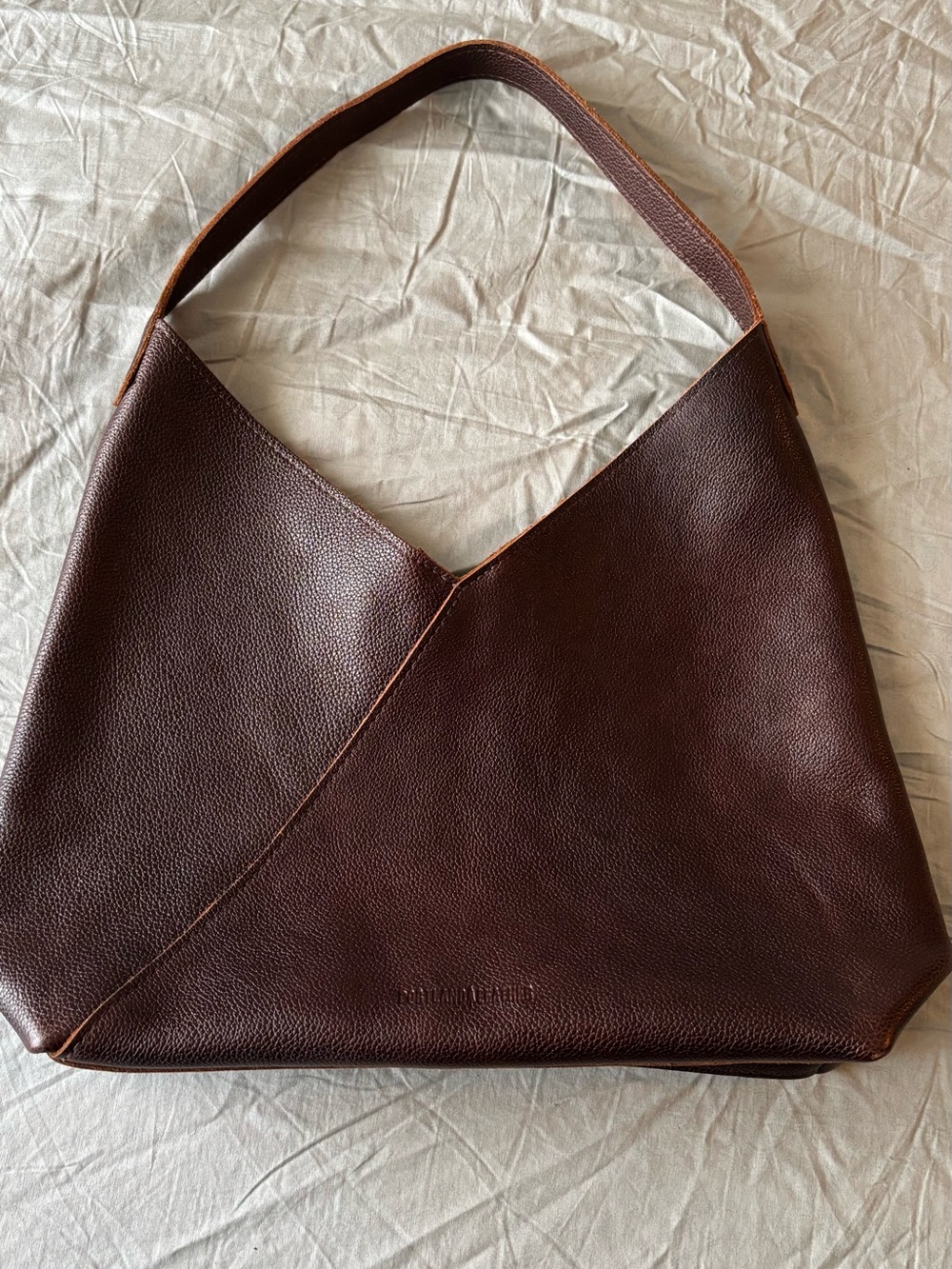 Portland Leather Oversized Naomi Shoulder Bag in Cold Brew